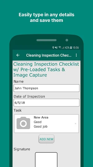 Cleaning Inspection Checklist Screenshot 1
