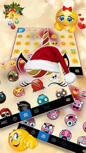 Christmas Unicorn Keyboard Theme Screenshot 3