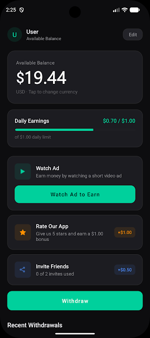 Get Paid Watching Ads Screenshot 0