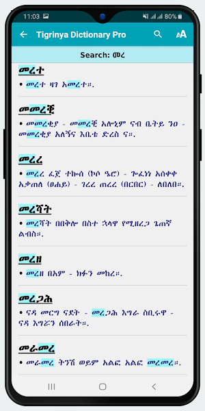 Tigrigna Amharic Dictionary Screenshot 3
