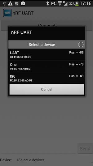 nRF UART 2.0 Screenshot 1