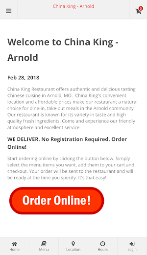 China King Arnold Online Order Screenshot 0