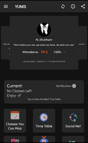 YUMS - Class Alerts, Bunk Calc Screenshot 0