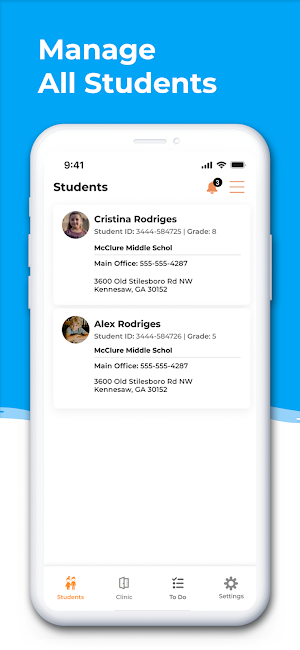 MyCabinet School Health Screenshot 2