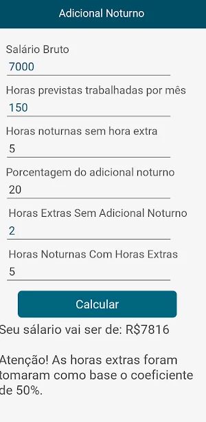 Night Shift Calculator Screenshot 3