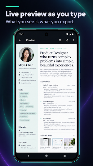 NovaCV: Resume Builder & CV Screenshot 0