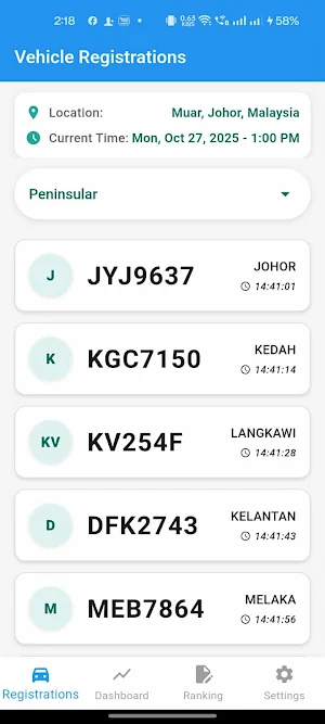 Malaysia JPJ Running Number Screenshot 0