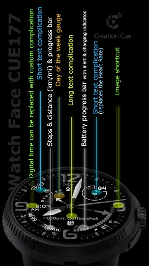 Analog Watch Face CUE177 Screenshot 1