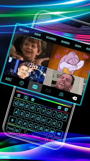 LED Neon Lighting Keyboard Background Screenshot 3