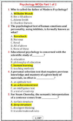 Psychology mcqs offline | Psychology mcqs app Screenshot 1