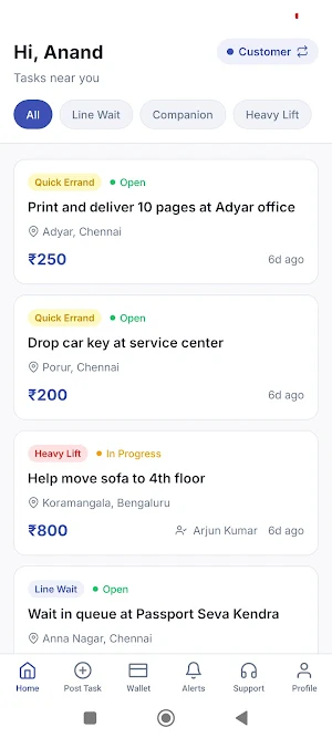 Idho.in Hyperlocal Task Market Screenshot 0