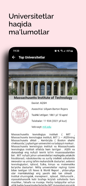 Top Universitetlar Screenshot 2