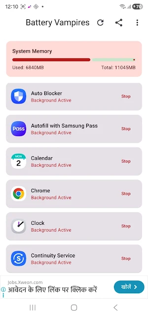 Battery Saver: RAM Monitor Screenshot 2