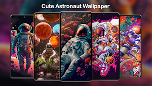 CUTE ASTRONAUT 4K WALLPAPER Screenshot 0