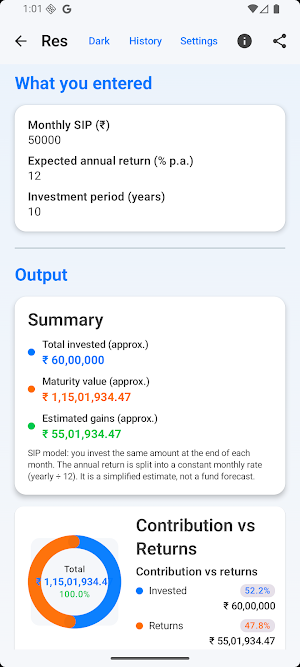SIP Calculator: SIP, SWP, MF Screenshot 1