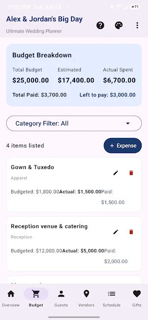 Ultimate Wedding Planner App Screenshot 1