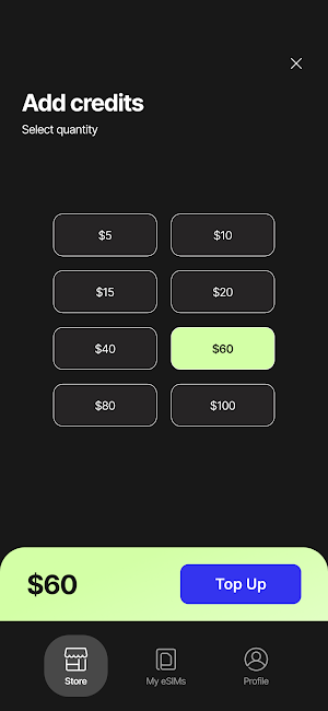 Telnyx eSIM Screenshot 1