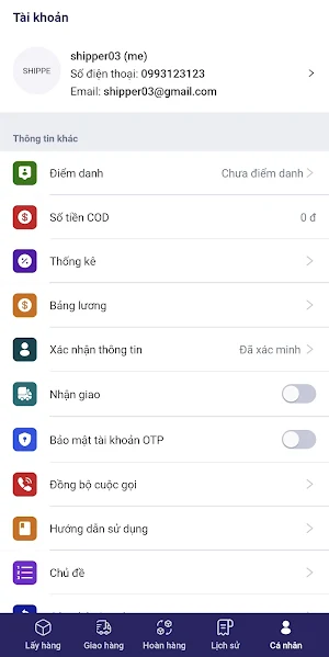 SnappyShip - Shipper Nội Bộ Screenshot 1