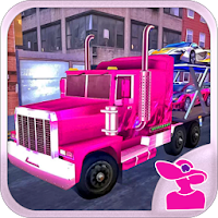 Pink Trailer Truck Car Carrier