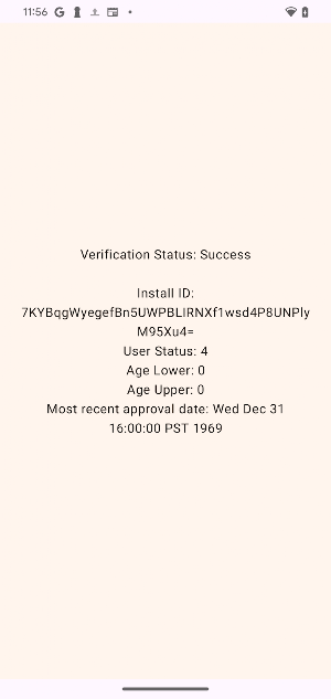 AV API Test App Screenshot 1