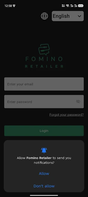 Fomino Retailer Screenshot 0