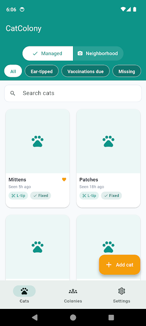 CatColony: Cat & TNR Tracker Screenshot 0