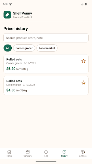 ShelfPenny: Grocery Price Book Screenshot 2