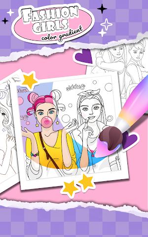Color gradient fashion girl Screenshot 0