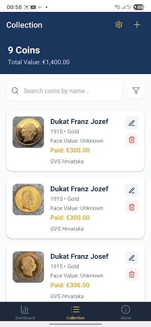 My Coin Collection Tracker Screenshot 1