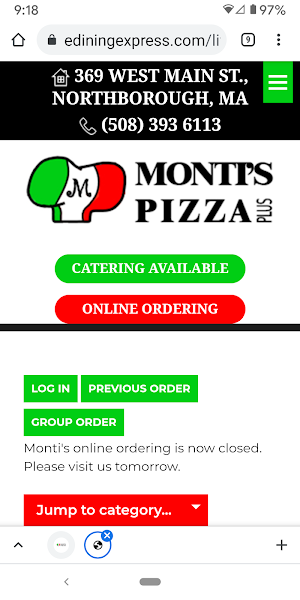 Monti's Pizza Plus Screenshot 1