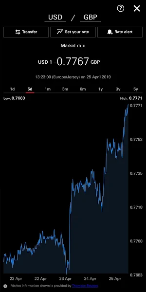 HSBC Expat FX Screenshot 2