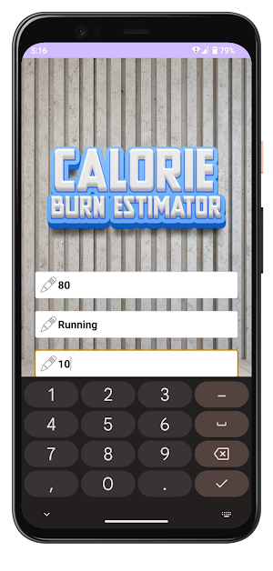 Calorie Burn Estimator Screenshot 1