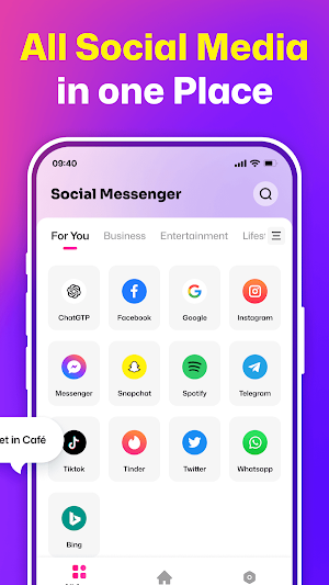 Messenger App - All Social App Screenshot 1