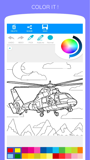 Helicopter Coloring Book Screenshot 2