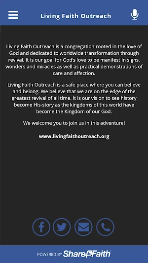 Living Faith Outreach Screenshot 1