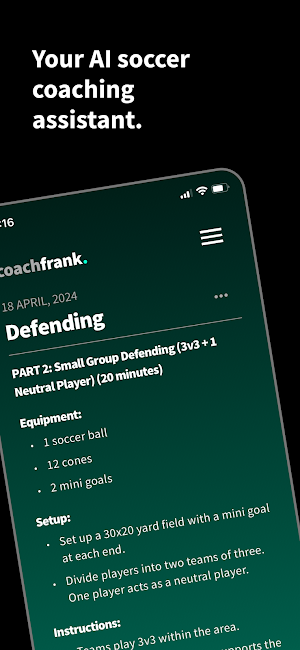 Soccer Coaching AI: CoachFrank Screenshot 1