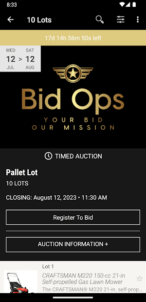 Bid Ops Screenshot 1
