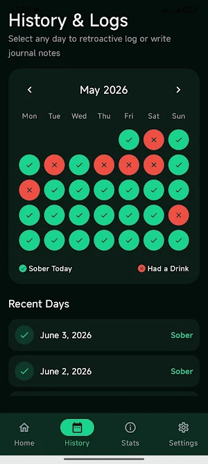 Quit Alcohol: Sober Tracker Screenshot 1