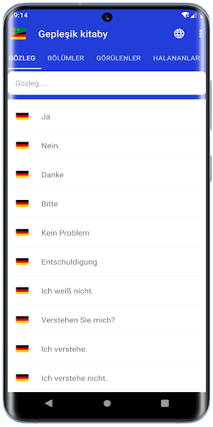 Turkmen-German phrasebook Screenshot 0
