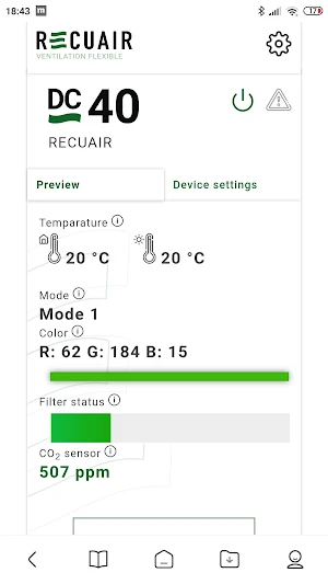 Recuair Ventilation Screenshot 2
