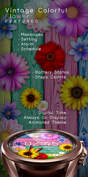 Vintage Colorful Flower_Watchf Screenshot 0
