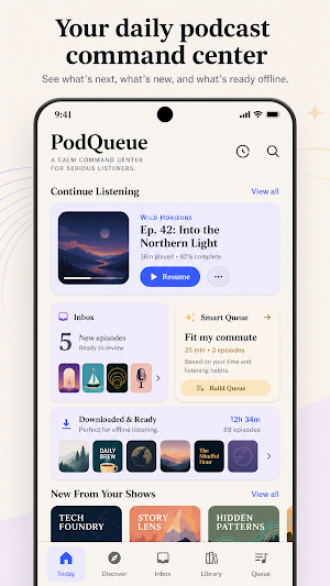 PodQueue: Smart Podcast Player Screenshot 0