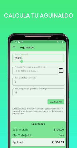 Calcular Aguinaldo Mexico Screenshot 2