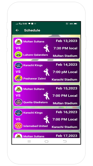 PSL 8 2023 schedule Live score Screenshot 3