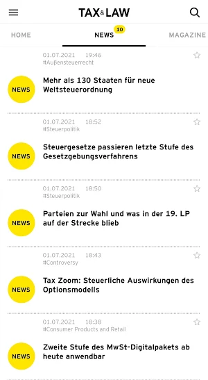 EY Tax & Law DE News Screenshot 2