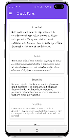 Classic Fonts for Samsung, OPP Screenshot 0