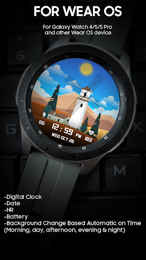 Windmill - Digital Watch Face Screenshot 0