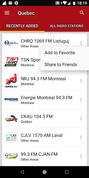 Quebec Radio Stations - Canada Screenshot 1