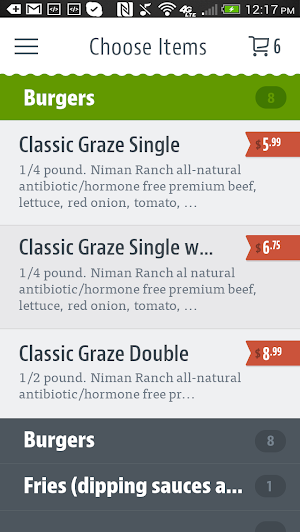 Graze Premium Burgers Screenshot 2