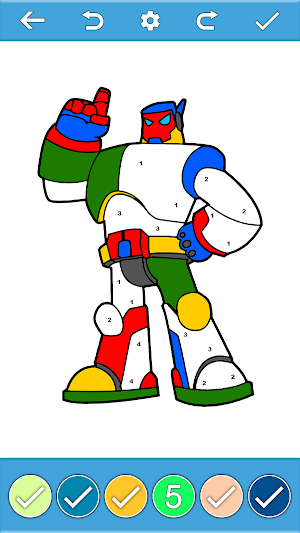 Robots Color By Number Pages Screenshot 2
